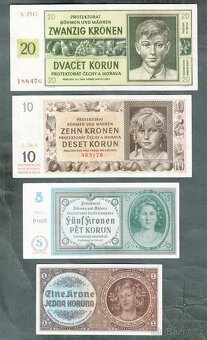 Staré bankovky válka PROTEKTORÁT KOMPLET SESTAVA - 6