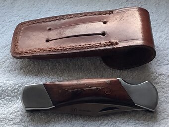 Lovecký zavírací nůž + kožené pouzdro - 6