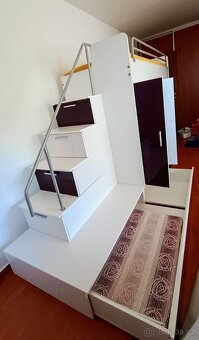 Patrová postel s úložným prostorem, skříní, psacím stolem a - 6