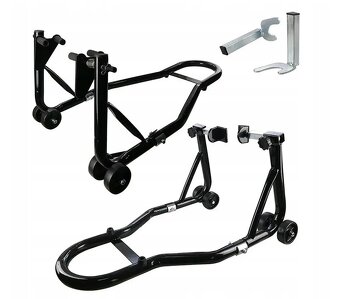 Sada zvedáků na moto, set stojanů přední + zadní. Nové - 6