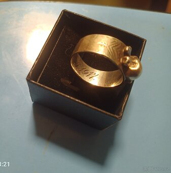 Prsten lebka a skřížené kosti - 6