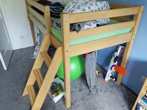 Dětská vyvýšená postel z masivu Domestav BUK cink - 6