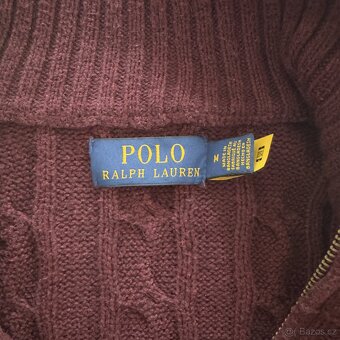 Ralph Lauren Polo vínový 1/4 zip svetr - 6