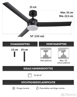 LED stropní ventilátor s dálkovým ovládáním - 6