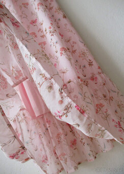 Dlouhé květované šaty růžové carmen Orsay S 36 - 6