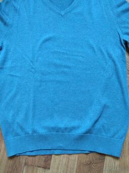 Nový pánský svetr C&A do "V" - L, světle modrý - 6