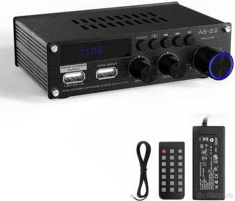 HIFI zesilovač AS-22  včetně DO a zdroje Mp3,BT,FM,Aux - 6