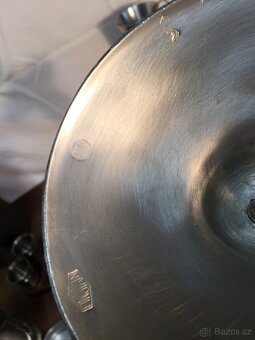 sbírka cínu pohár číše svícen mísa džber Cín - punc - 6