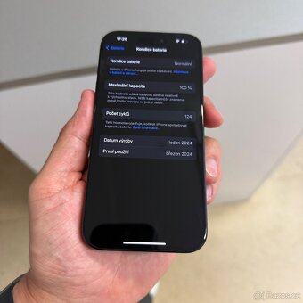 iPhone 15 Pro 256GB, 100% baterie, 12 měsíců záruka - 6