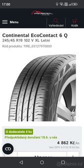 245/45 R19 XL Nové Continental Letní DOT 25 - 6