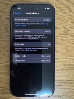 Apple iPhone 16 128gb Black. TOP stav, 18 měsíců CZ záruka. - 6