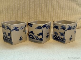 Stará čínská čajová souprava- modrobílé barvy. - 6