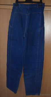 Oteplené široké džíny 170 a 164 a oteplovačky 44-46 - 6