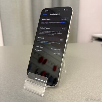 iPhone 15 Pro 256GB white titan, 97% baterie, rok záruka - 6
