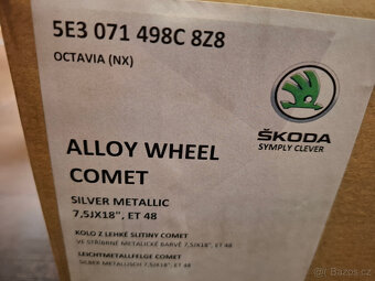 Nové orig. alu disky Škoda Octavia IV 7,5x18 ET48 5x112 4ks - 6