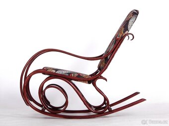 [ 4284 ] Houpací křeslo Thonet nové čalounění. - 6