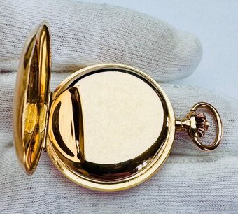 14K CELO ZLATÉ TŘÍPLÁŠŤOVÉ KAPESNÍ HODINKY AUDEMARS FRERES - 6