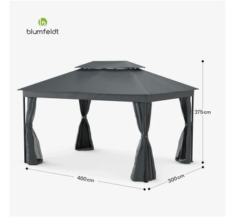 Zahradní altán Blumfeldt Mondo Dual 3x4 dark grey - 6