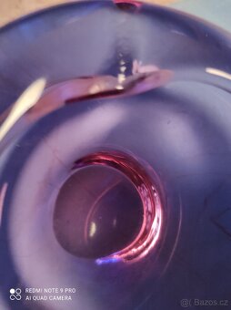 Hutní sklo popelník a vázička - 6