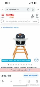 Rostoucí MoMi – Dětská jídelní židlička Wood navy blue - 6