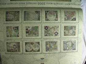 Nástěnné kalendáře staré antické mapy - pro sběratele 3ks - 6