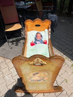 ⸻ 🍼 Ručně renovovaná dřevěná kolébka – originální kousek - 6
