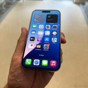 iPhone 15 Pro 128GB natural, 100% baterie, bez škrábance - 6