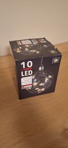 Vánoční koule skleněná 10LED (3x) - 6