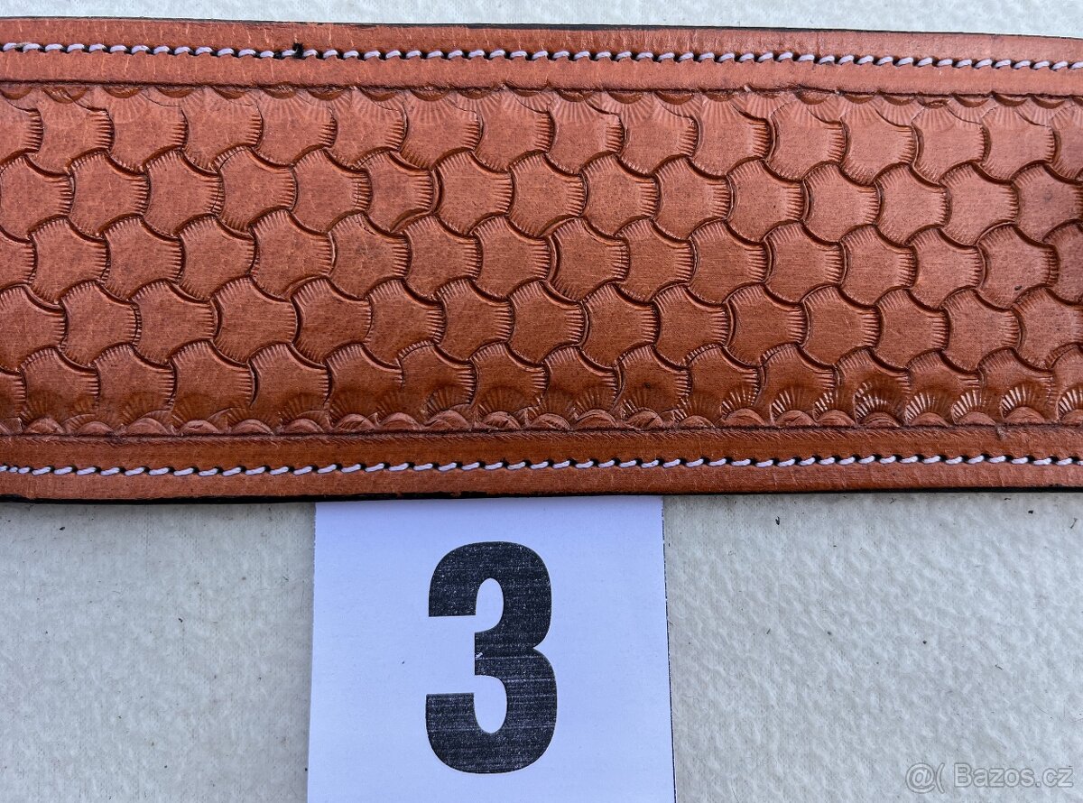 Westernový podbřišník kožený s propojovacím řemínkem MIX - 7