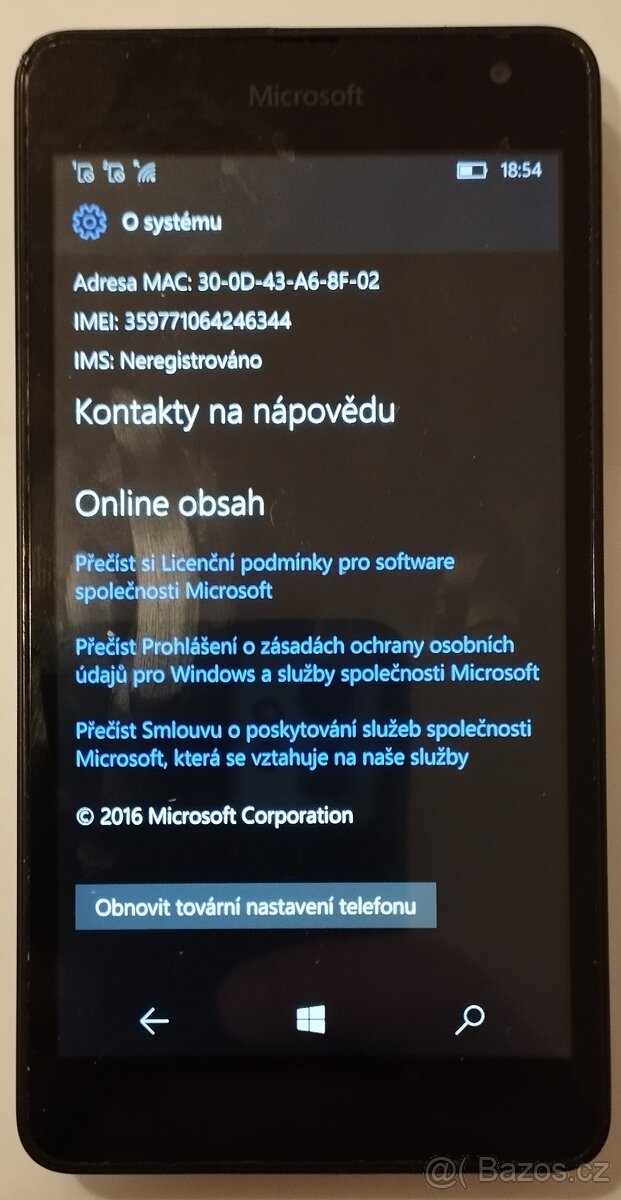 Prodám mobil Microsoft/Nokia Lumia 535 Dual SIM, stav A - 7