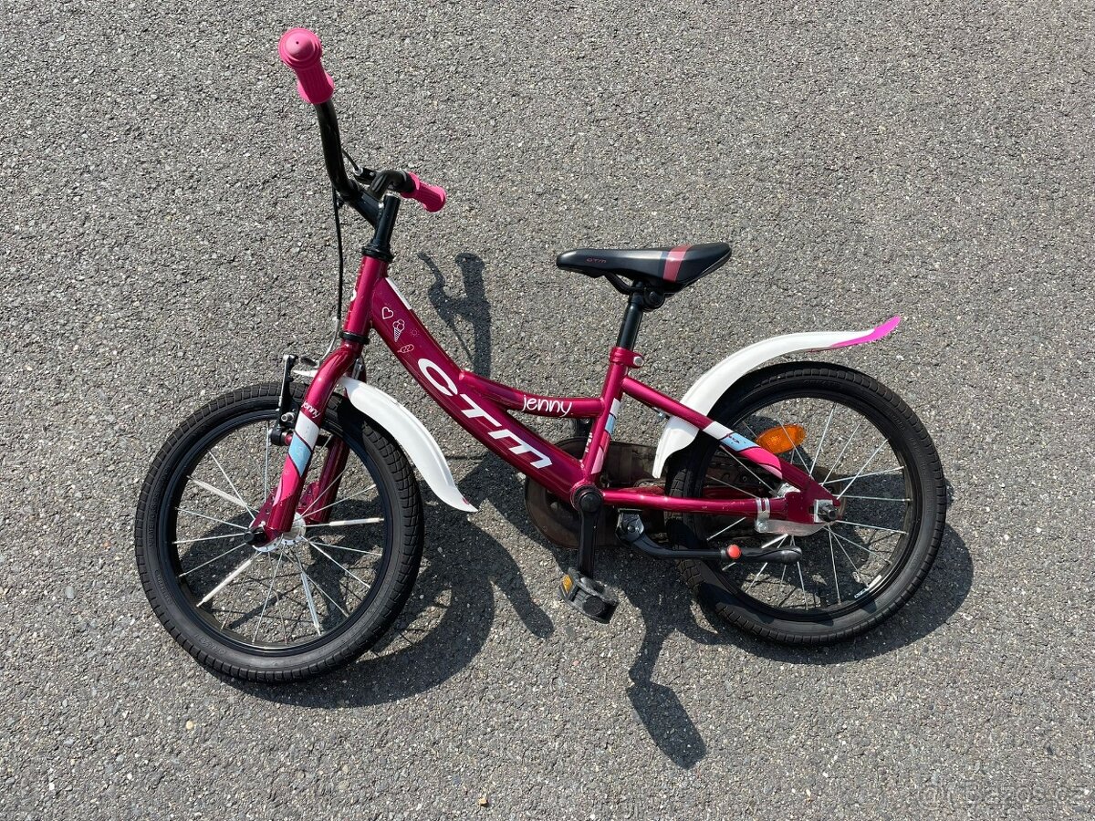 dětské dívčí kolo ctm 16" s přídavnými kolečky - 7