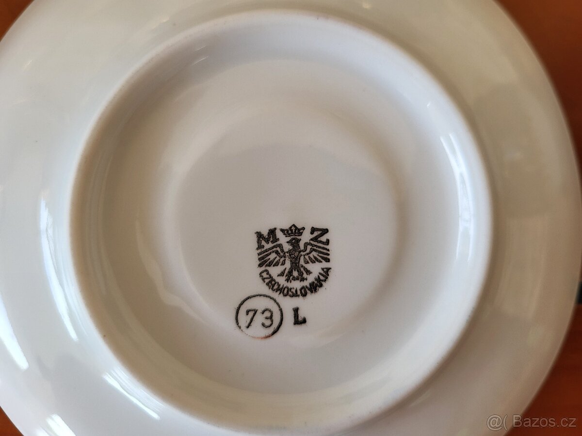 SOUPRAVA KÁVOVÁ STAROŽITNÁ MODRO-ZLATÁ KRÁSNÁ - 7