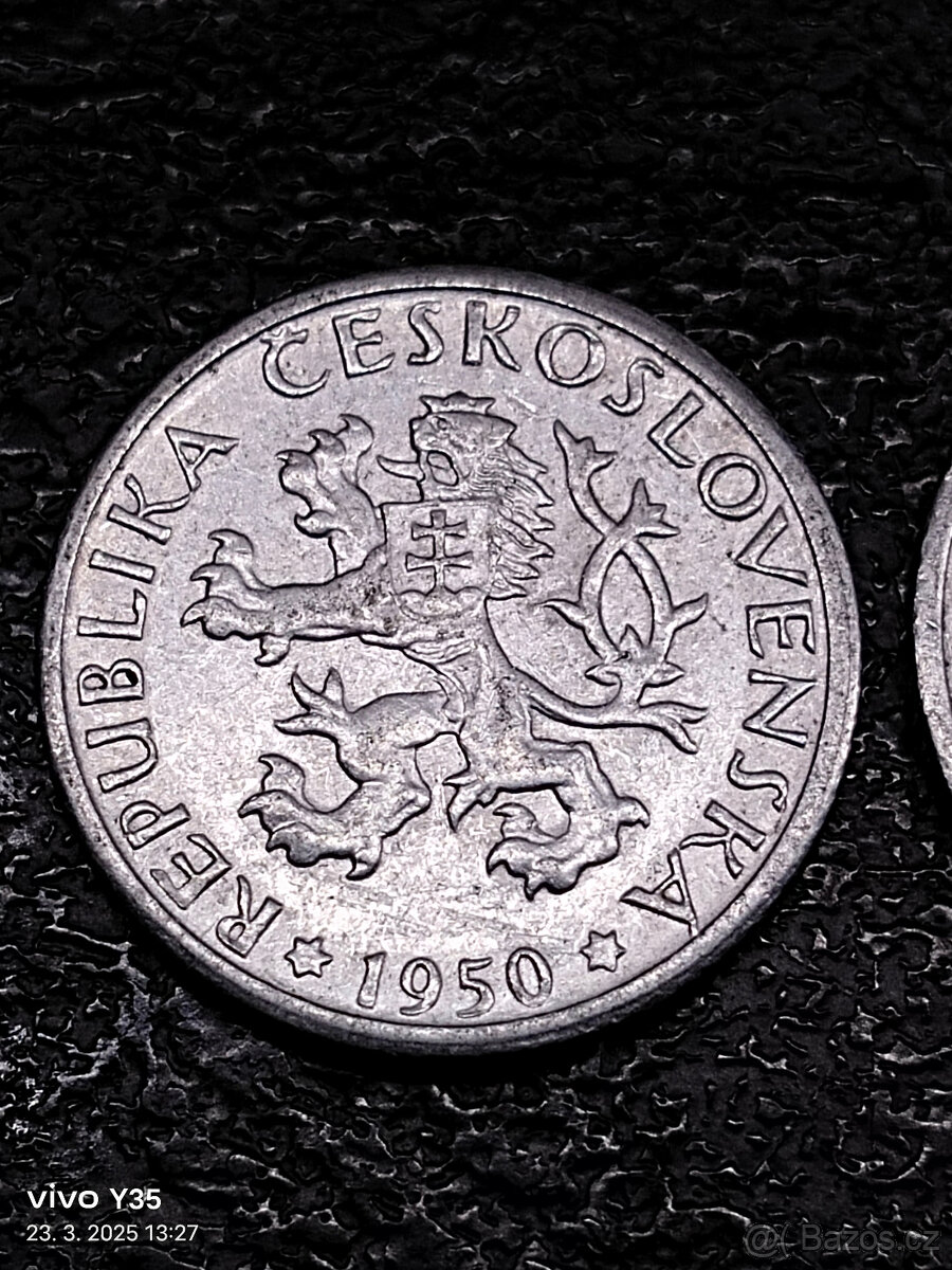 4x 1 koruna Československo 1950 - 1953 R - 7