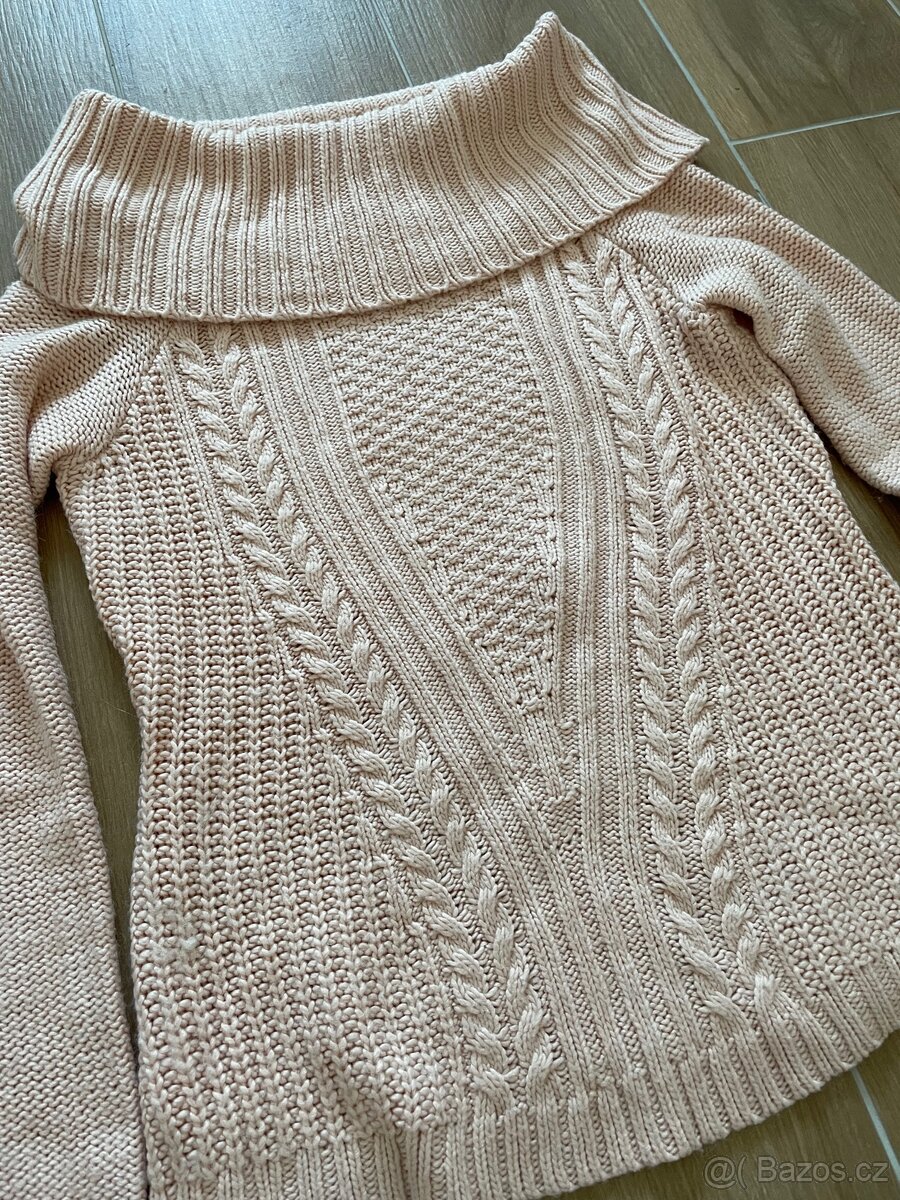 Růžový / Meruňkový svetr zn. Orsay - 7