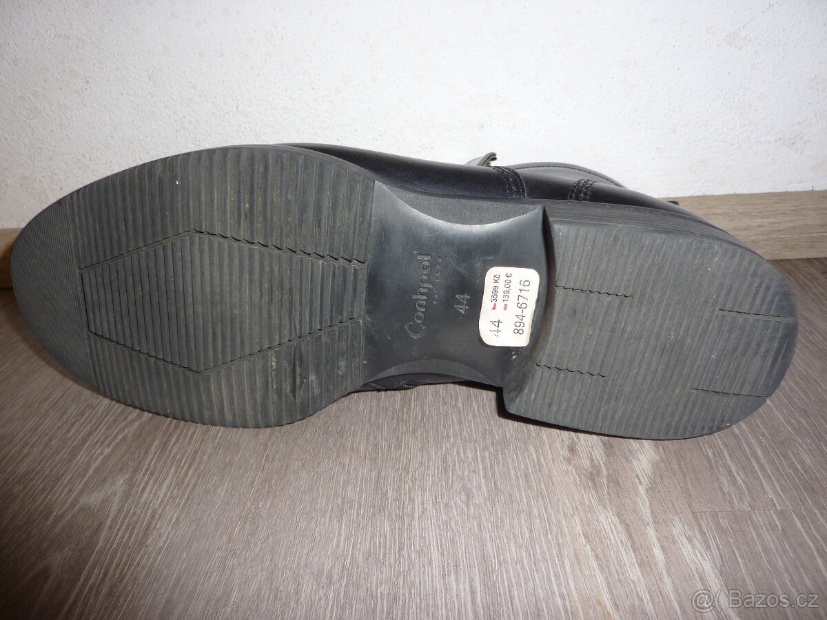 Pánské kožené černé kotníkové boty zn. Conhpol, vel. 44 - 7