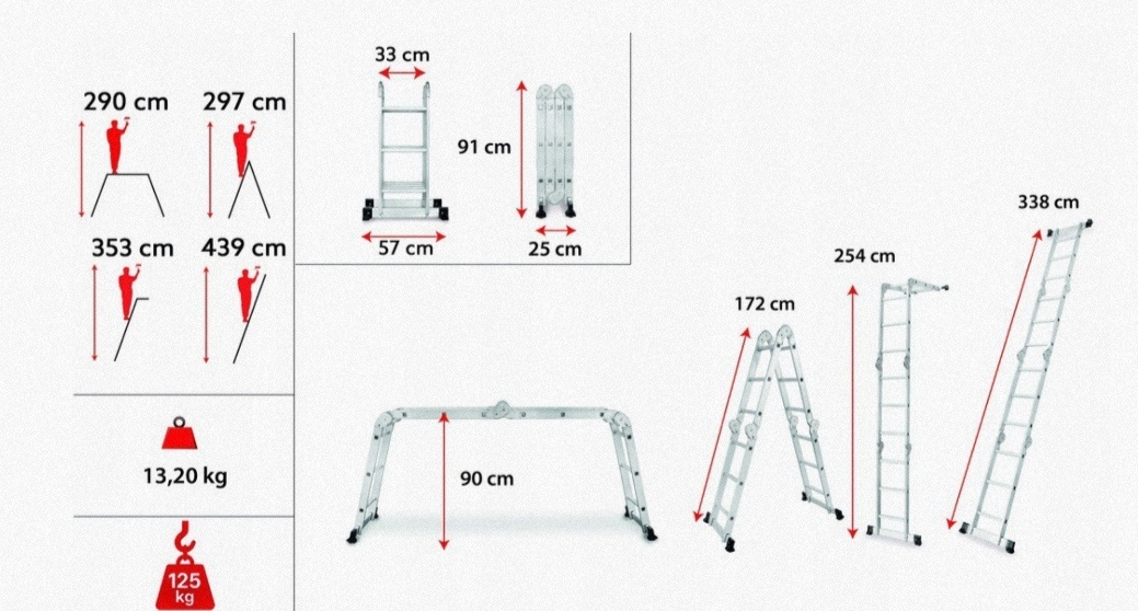 Multifunkční hliníkový žebřík - 7