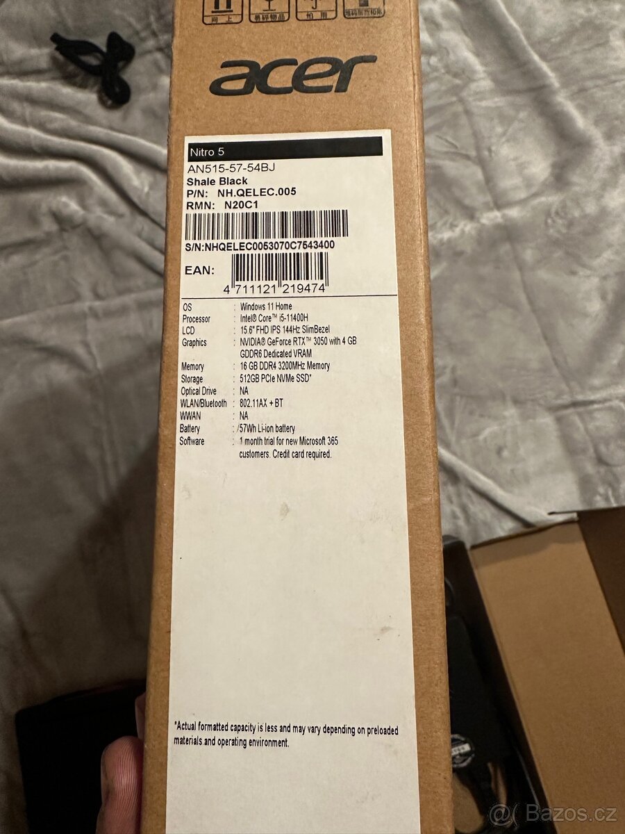 Herní notebook Acer Nitro 5 RTX 3050 4gb - 7