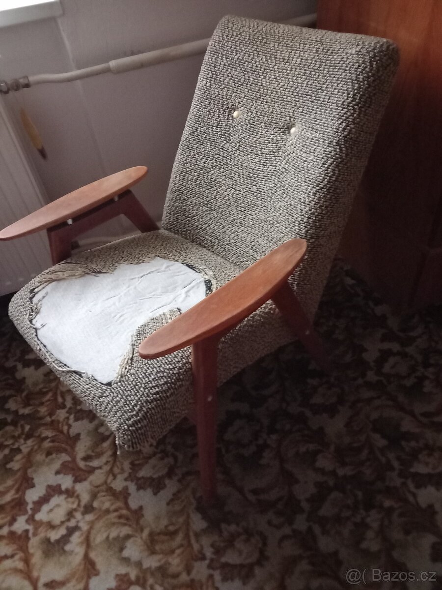 staré židle, taburet, křeslo - 7