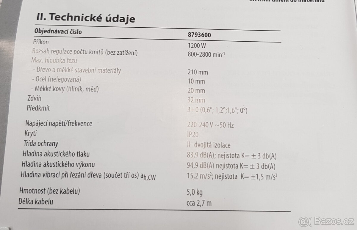 Elektrická pila ocaska Extol Industrial 1200W, NOVÁ + přísl. - 7