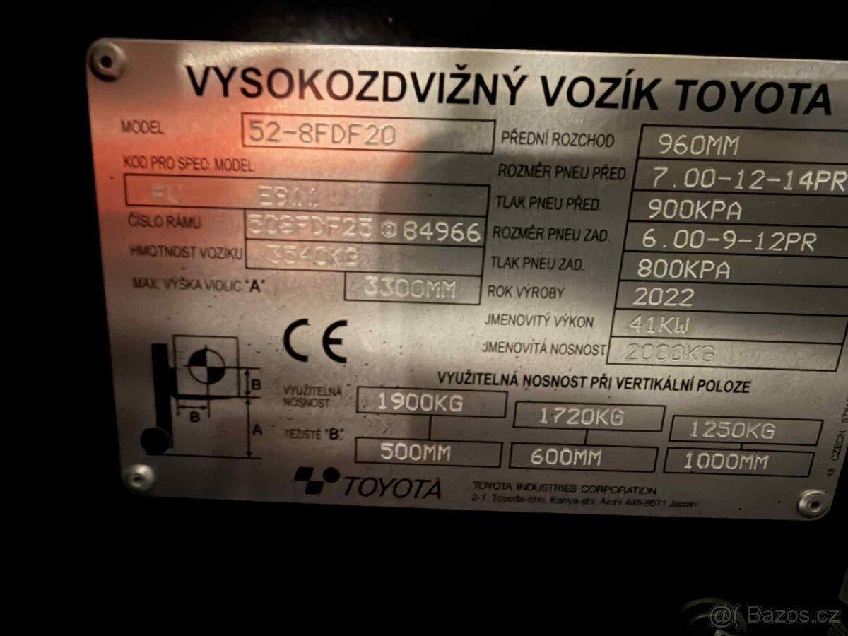 Toyota Dieselový VZV 52-8FDF20 zánovní 1035mth - 7