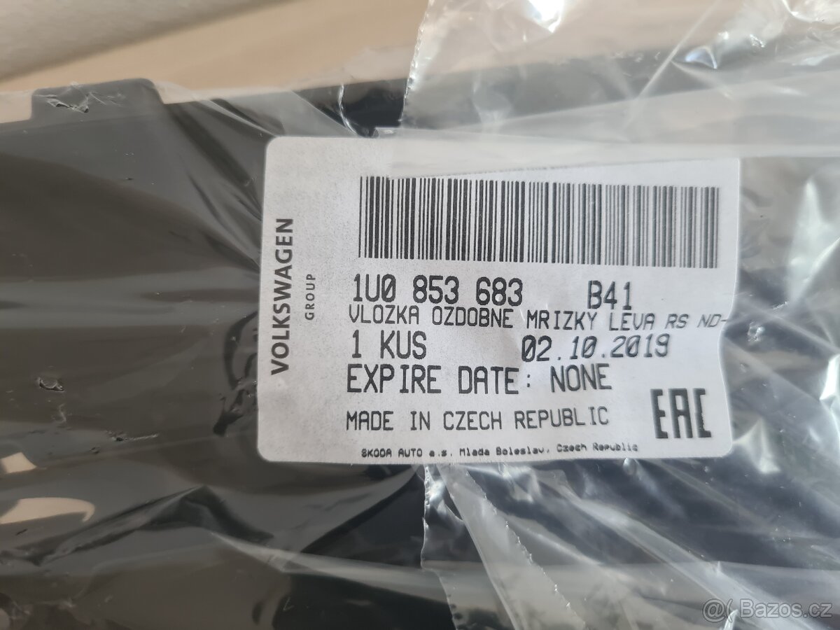 NOVÁ Levá mřížka RS nárazníku Octavia 1 - ORIGINÁL - 7