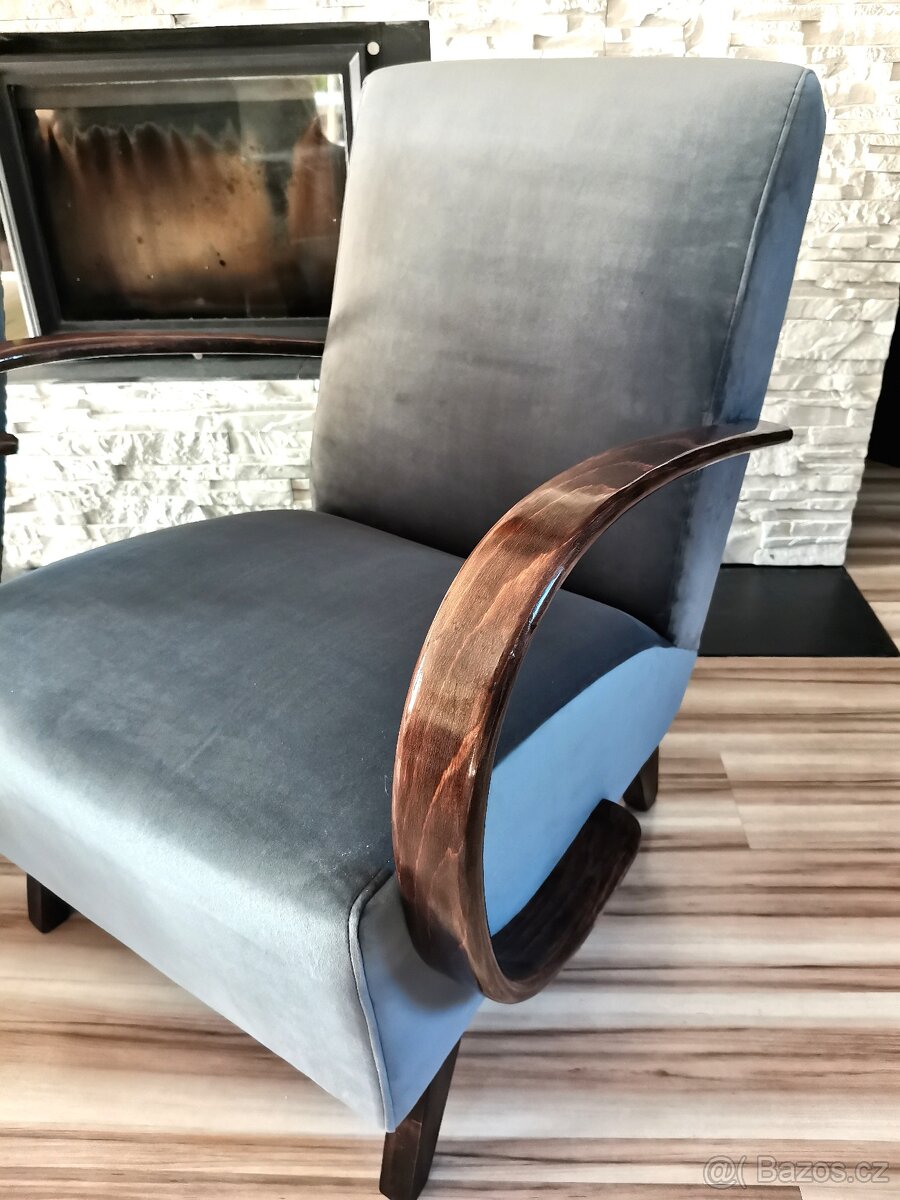 Křesla Halabala typu C Šedé - 7