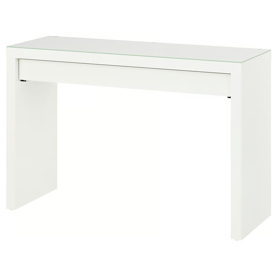 Psací stůl IKEA - MALM, barva bílá, materiál dřevo + sklo - 7
