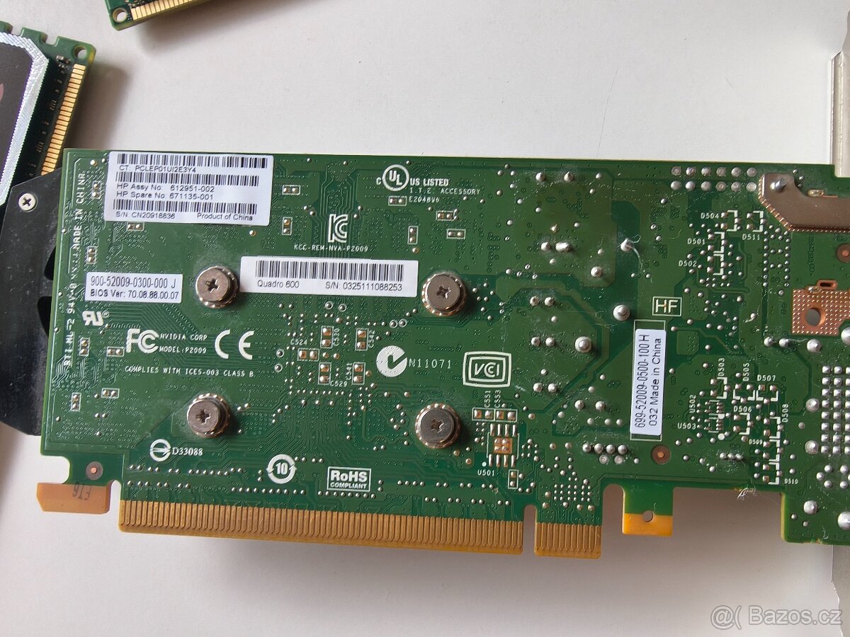 NVIDIA QUADRO 600 1GB + 16GB DDR3 - 7