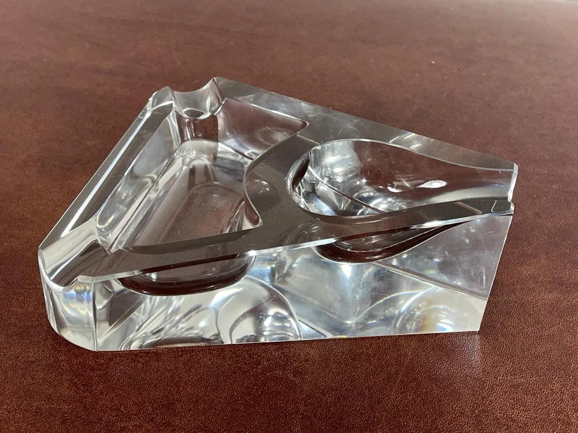 SKLENĚNÝ STOJÁNEK NA DÝMKU S POPELNÍKEM - 7