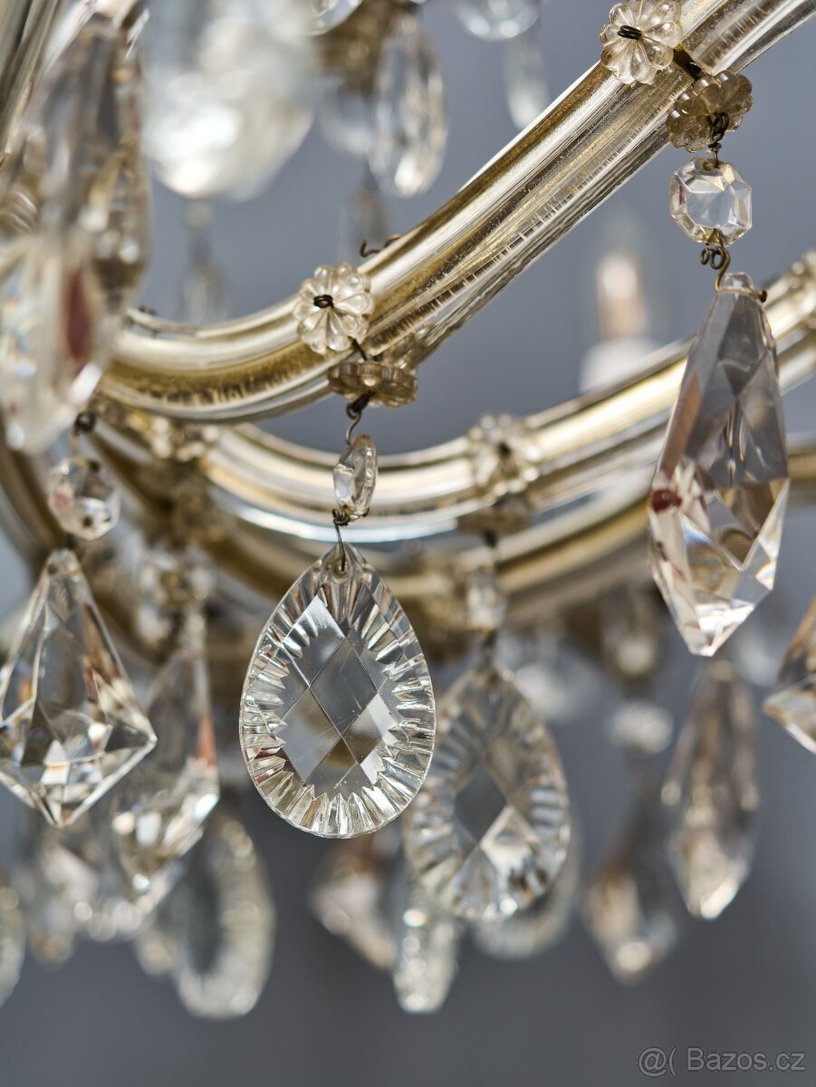 Velký křišťálový lustr Marie Terezie 18 žárovek - 7