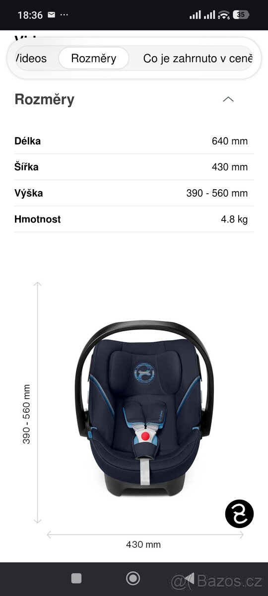 Dětská autosedačka Cybex Aton 5 - 7