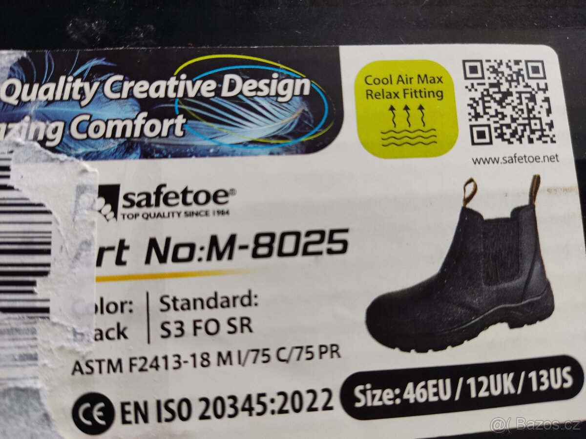 S3 pracovní boty s ocelovou špičkou M8025, velikost EU46 - 7