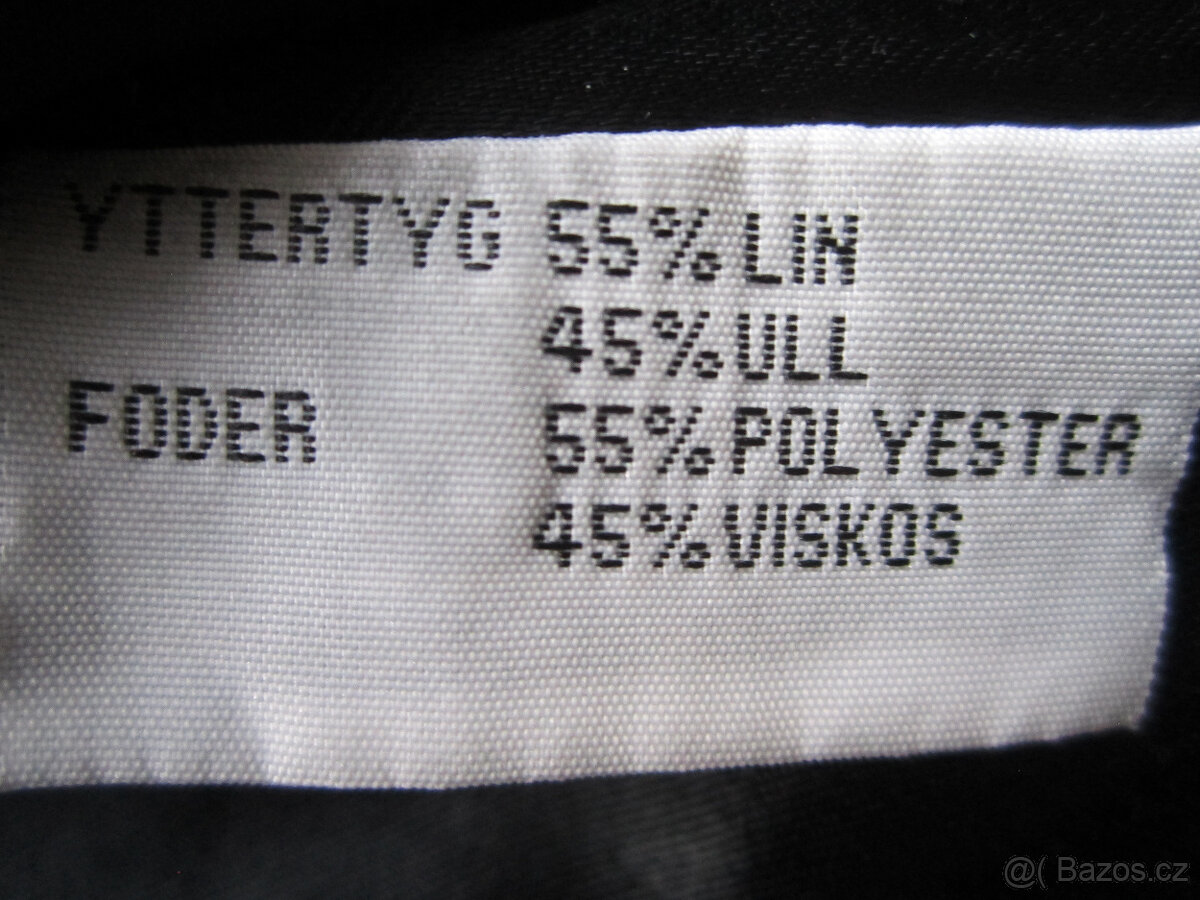 Černý kabát vel. M/38, 55% len a 45% vlna - 7