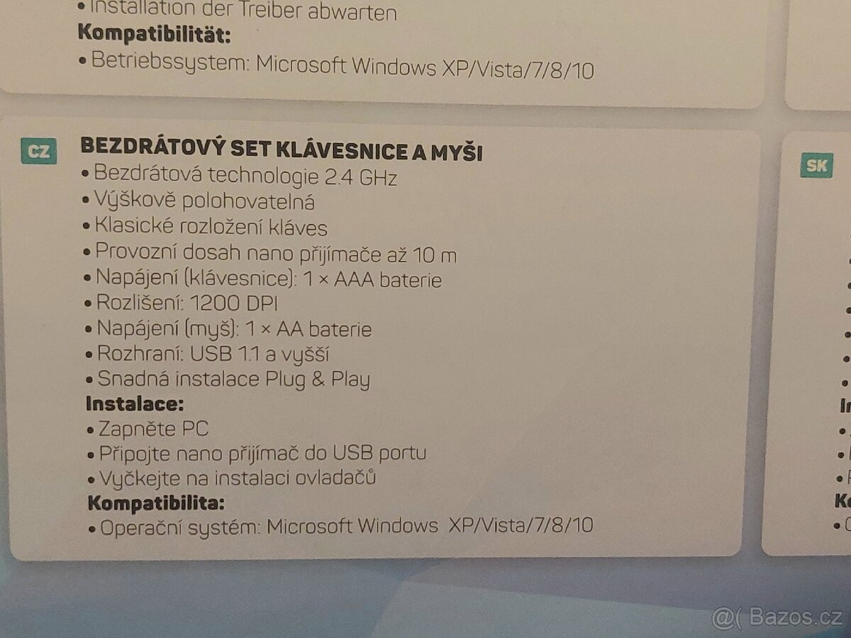 Bezdrátová klávesnice + myš - 7